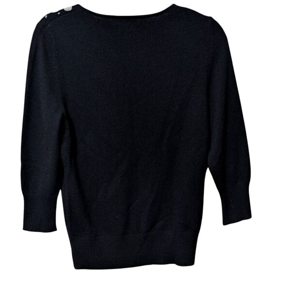 Peck & Peck 100% cashmere sweater Medium polka dot necklace quiet luxury cozy - Picture 2 of 9